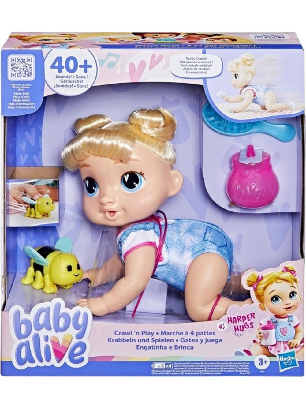 Baby Alive Crawl 'n Play Harper Hugs Electronic Crawling Baby Doll